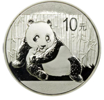 10 юаней 2015 Панда. Китай. Серебро