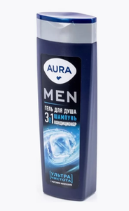 ГЕЛЬ ДЛЯ ДУША AURA MEN 3В1 УЛЬТРА ЧИСТОТА 380МЛ