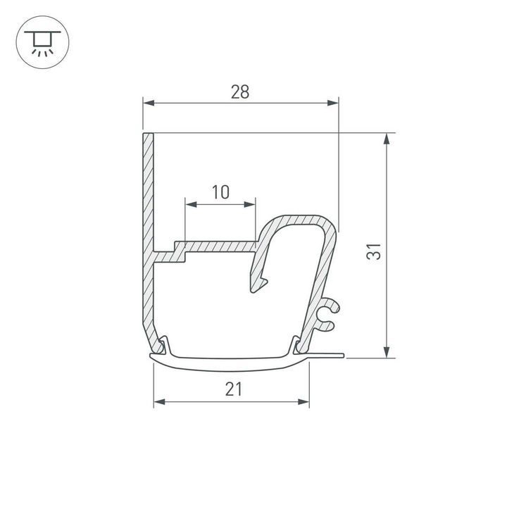 Профиль Arlight Stretch-S-20-Wall-Side-2000 040701