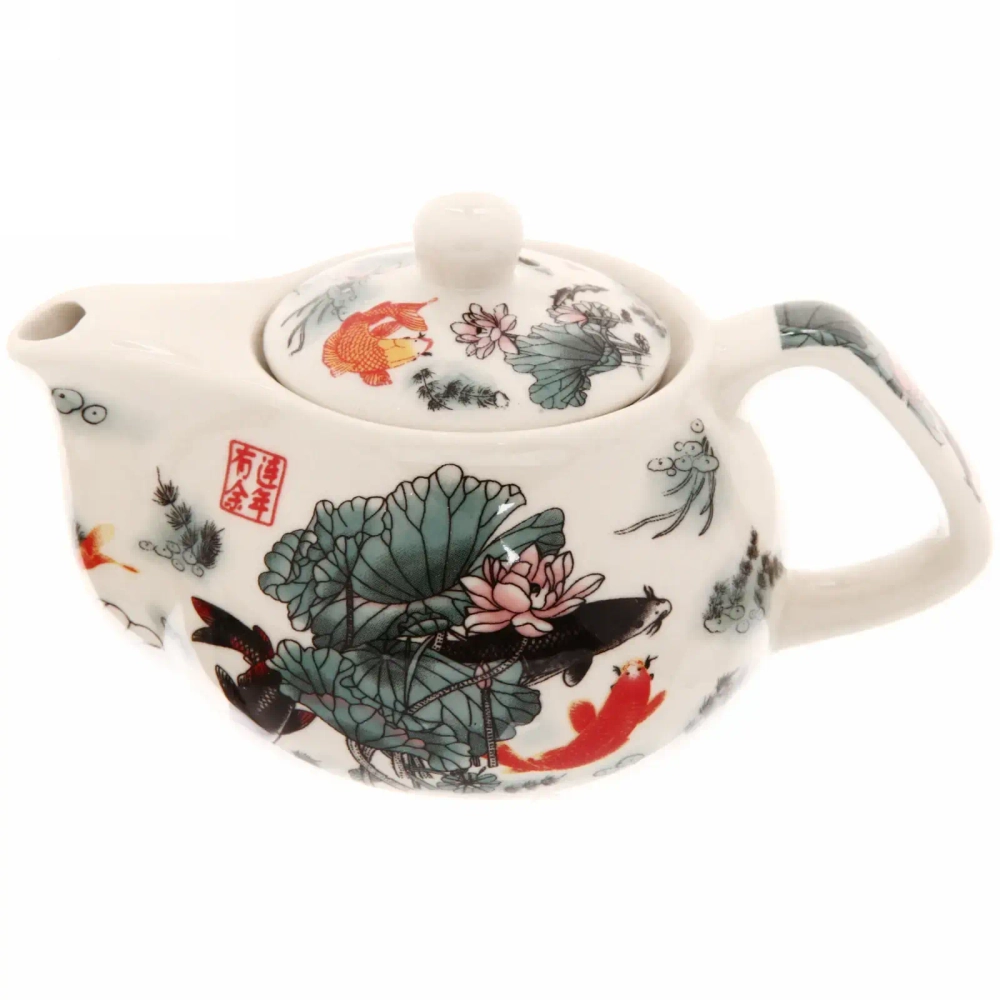Чайник заварочный керамический 200мл с ситом «Рыбки»