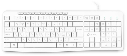 Клавиатура Оклик 305M белый USB Multimedia (1875227)