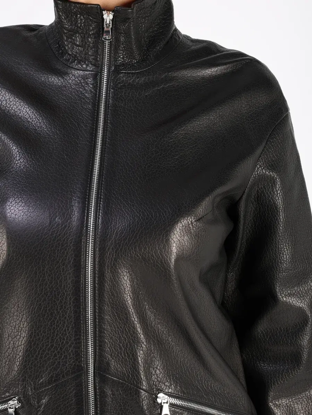 Кожаная куртка демисезонная длинная