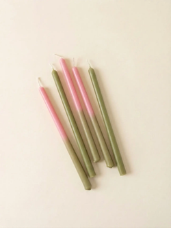 Свеча из коллекции "Пять вечеров" розовый/хаки