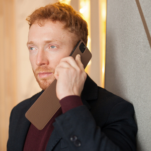 Чехол для iPhone 11 Pro из натуральной кожи теленка, цвета кофе