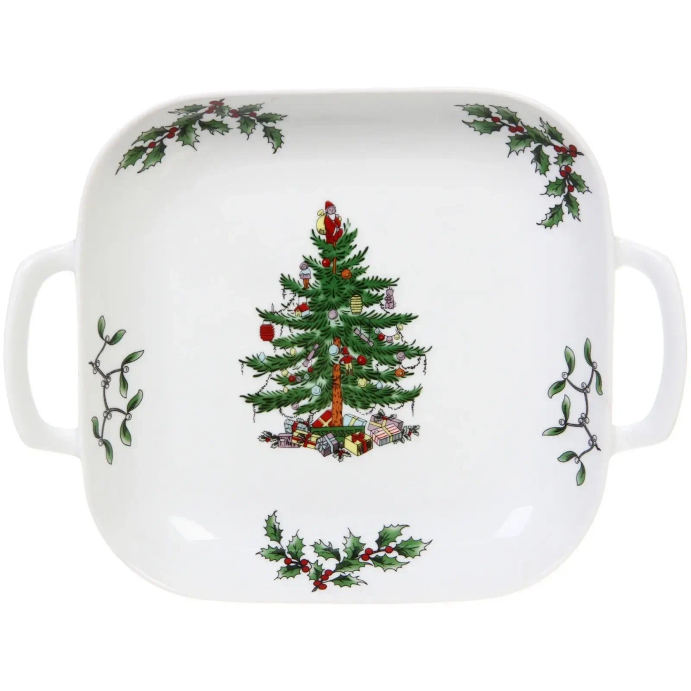 Блюдо керамическое «Ёлочка» с ручками 24*19*3,8см