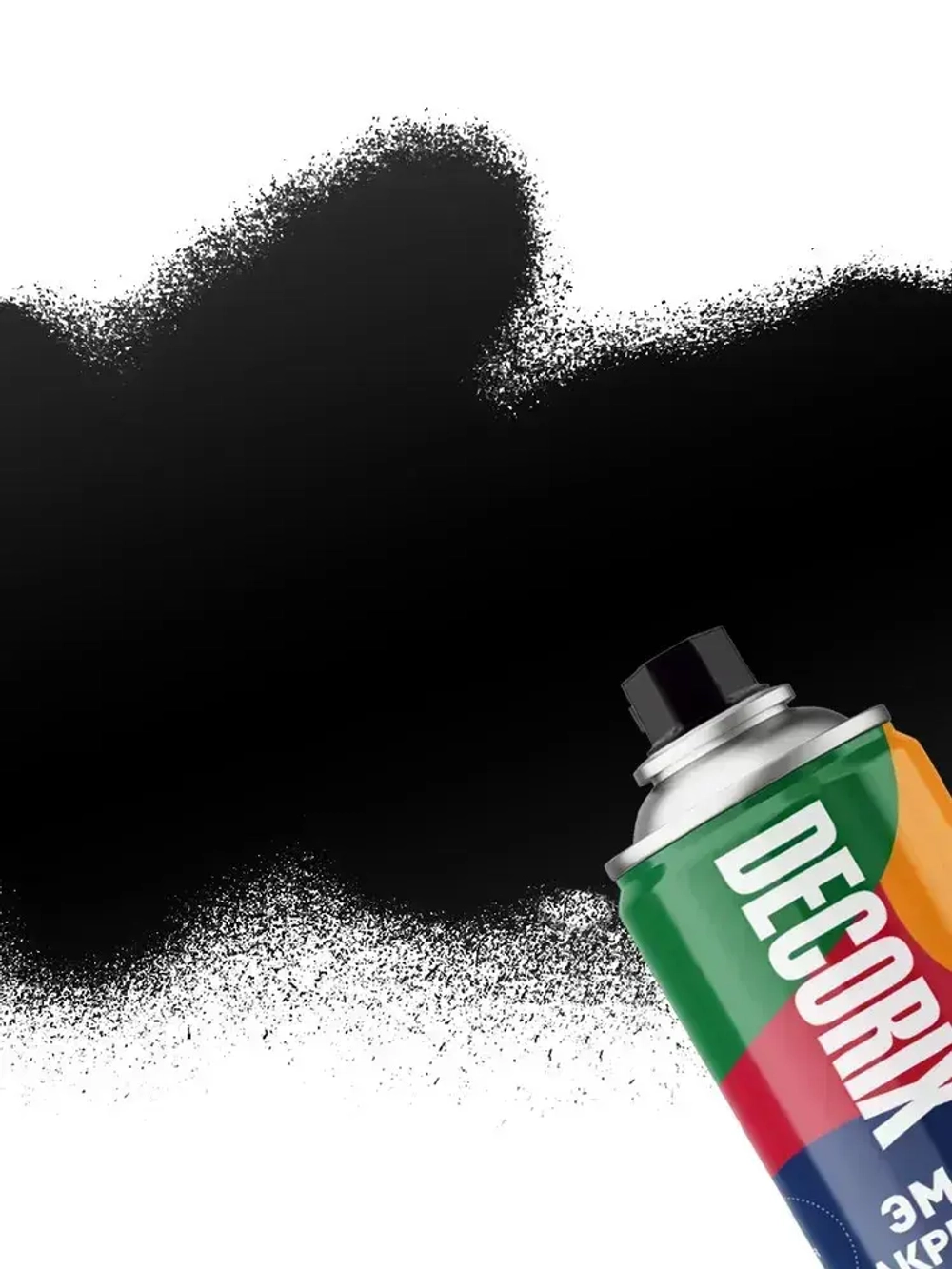 Краска черная в баллончике глянцевая акриловая DECORIX - эмаль аэрозольная для любых поверхностей 520 мл