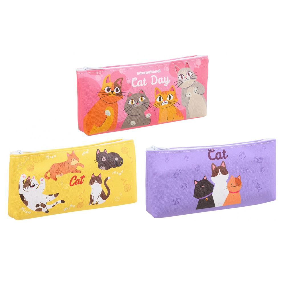 Пенал-косметичка Basir без наполнения, 19*9*2.5 см, серия "Котики", ассорти Пенал-косметичка Basir без наполнения, 19*9*2.5 см, серия "Котики", ассорти