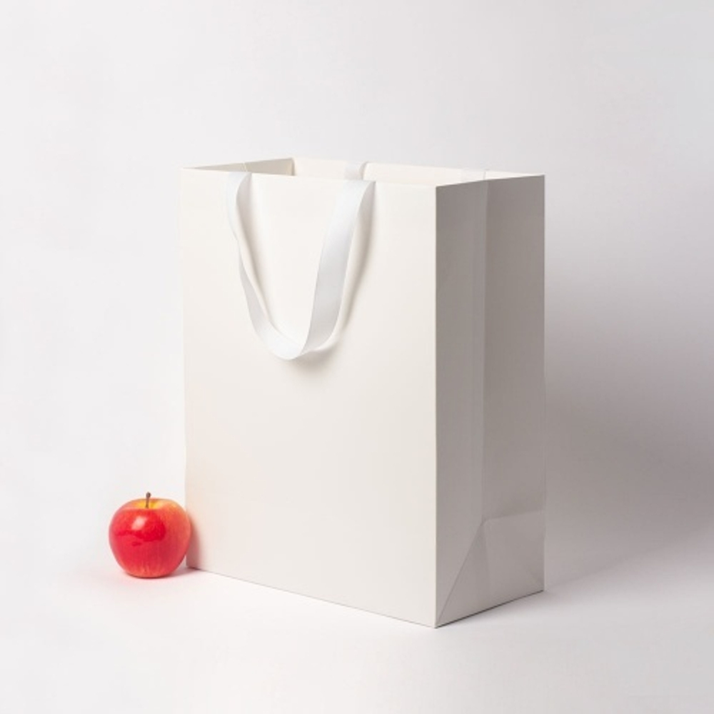 Пакет бумажный, 33x40x16, белый матовый, с вклееной ручкой