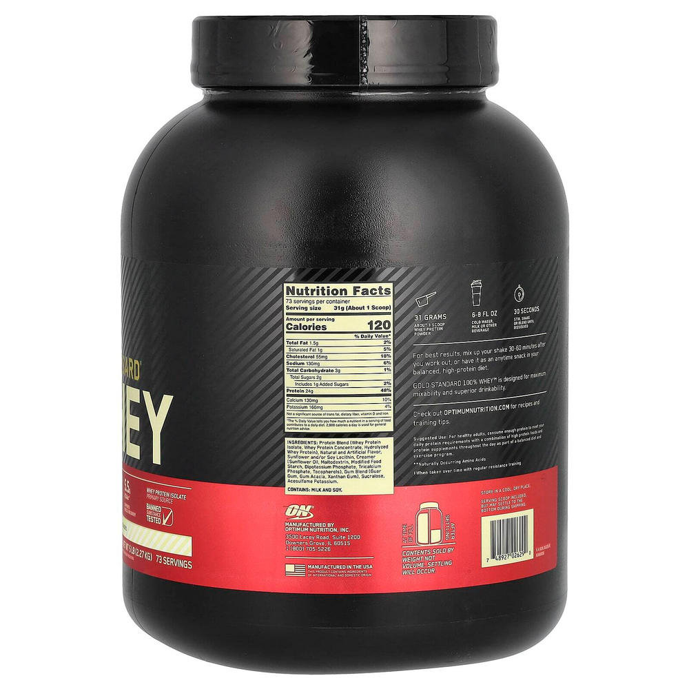 Optimum Nutrition, Gold Standard, 100% сыворотка, белый шоколад, 2,27 кг (5 фунтов)