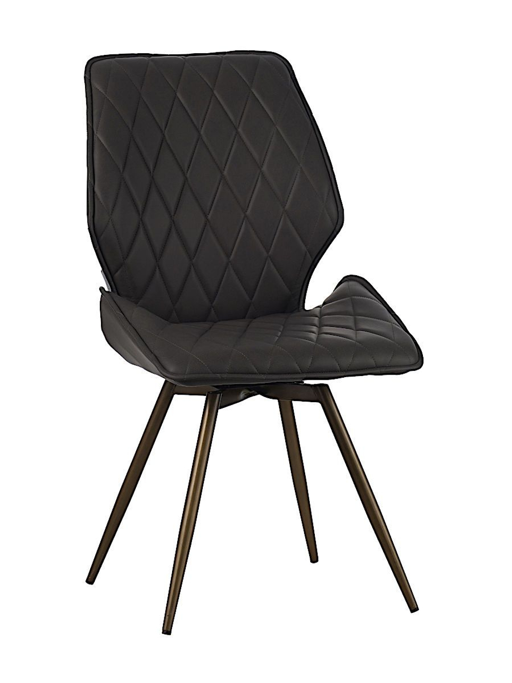 Стул LA ALTA OSTIN 360 экокожа антрацит, каркас круглый шампань