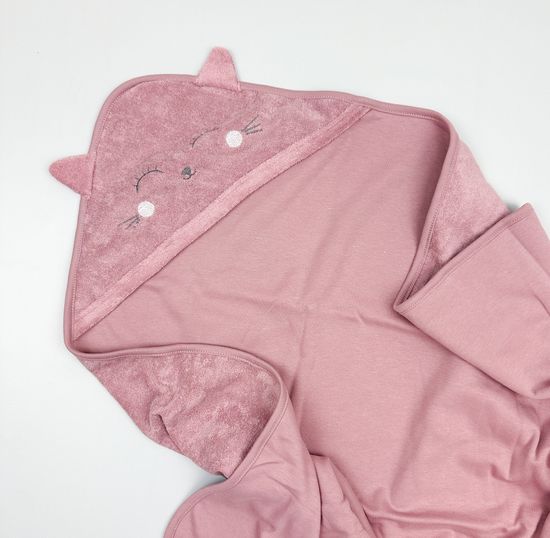 Полотенце махровое/хлопковое "Котенок" морозная вишня