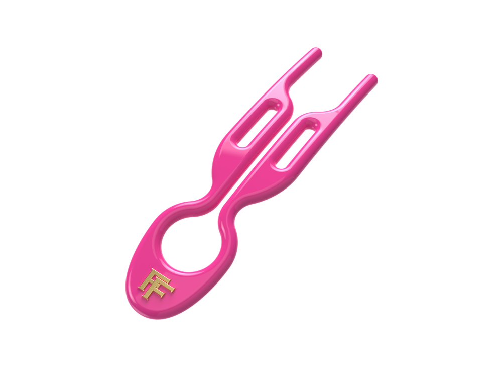 No1 HAIRPIN Pink Neon - 3X HAIRPINS/BOX / Шпильки No1 Hairpin Розовый неон (набор из 3 шпилек)