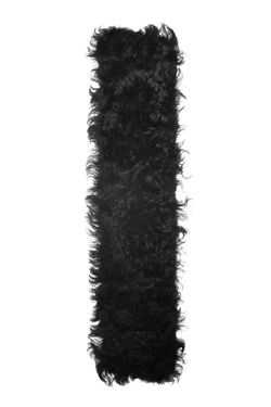 Чёрный меховой шарф