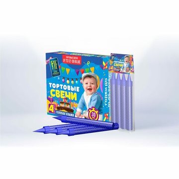 Свеча-фонтан для торта TS12-30 Голубой (12 см)