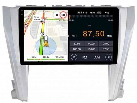 Магнитола для Toyota Camry 55 2014-2018 (рамка серебро) - Parafar PF466RN2K на Android 13, QLED+2K, ТОП процессор, 4Гб+32Гб, CarPlay, 4G SIM-слот