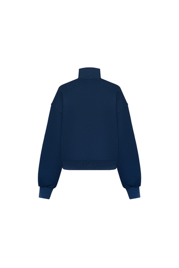 Свитшот на короткой молнии с принтом Тёмно-синий