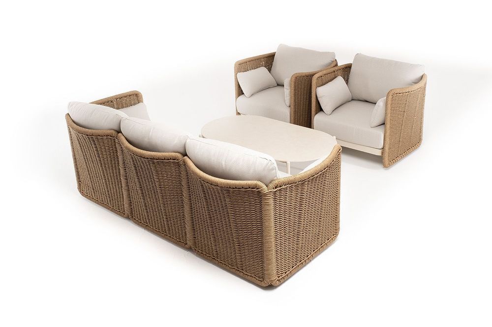 "Аликанте" лаунж-зона из искусственного ротанга, цвет соломенный