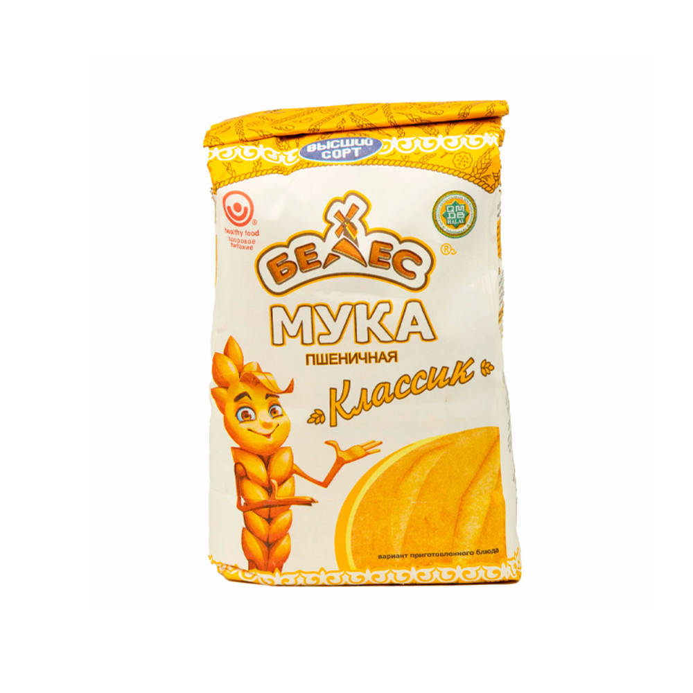 Мука пшеничная "Белес" Классик, высший сорт 1 кг, Казахстан