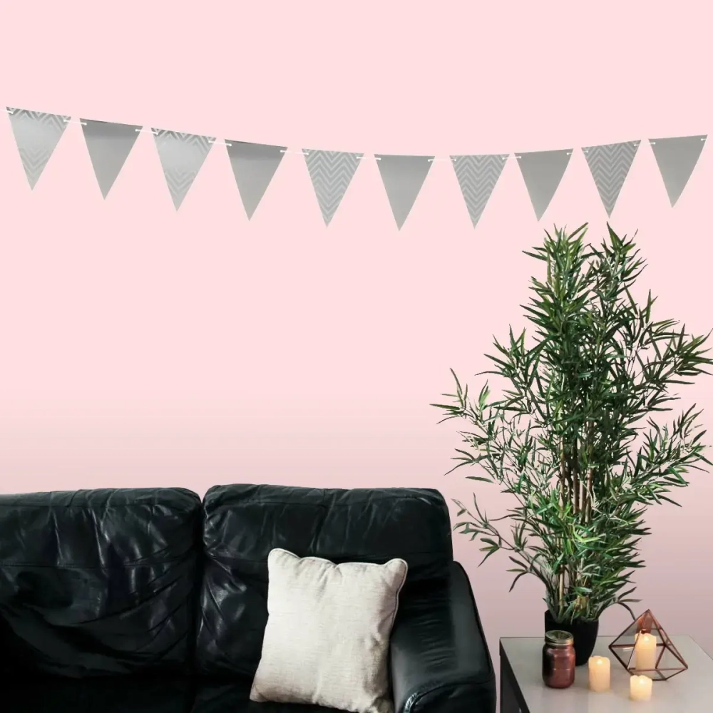 Растяжка 3 м,7 см «Флажки», серебро