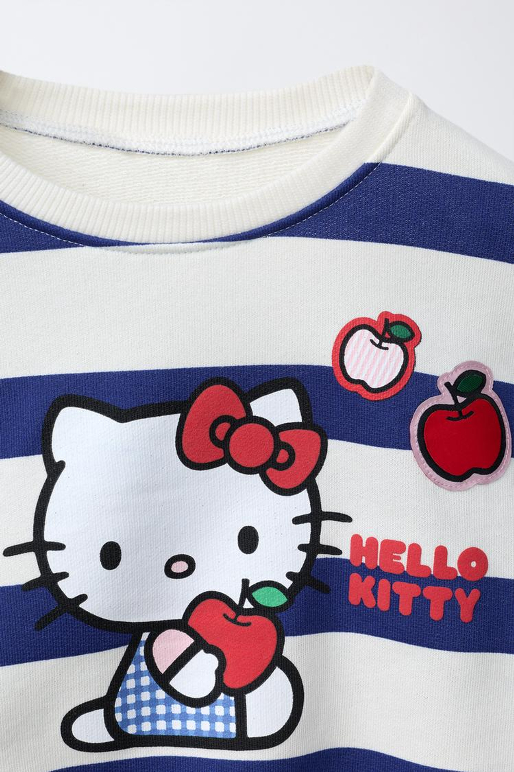 ZARA ТОЛСТОВКА В ПОЛОСКУ HELLO KITTY © SANRIO, СИНИЙ/БЕЛЫЙ
