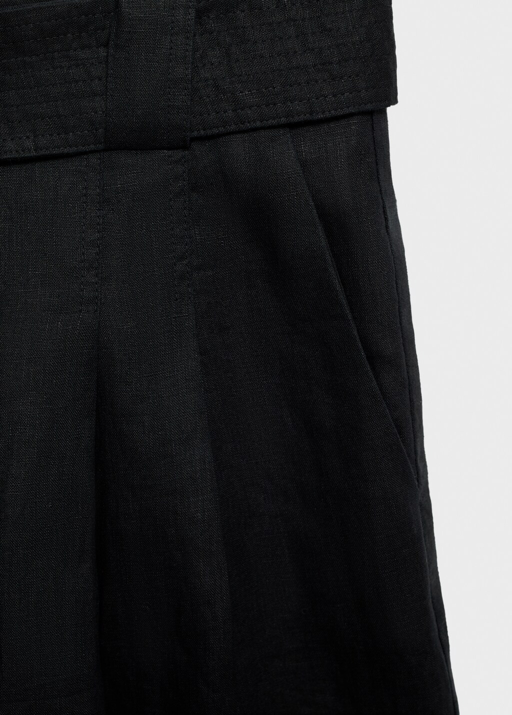 Льняные бермуды с поясом