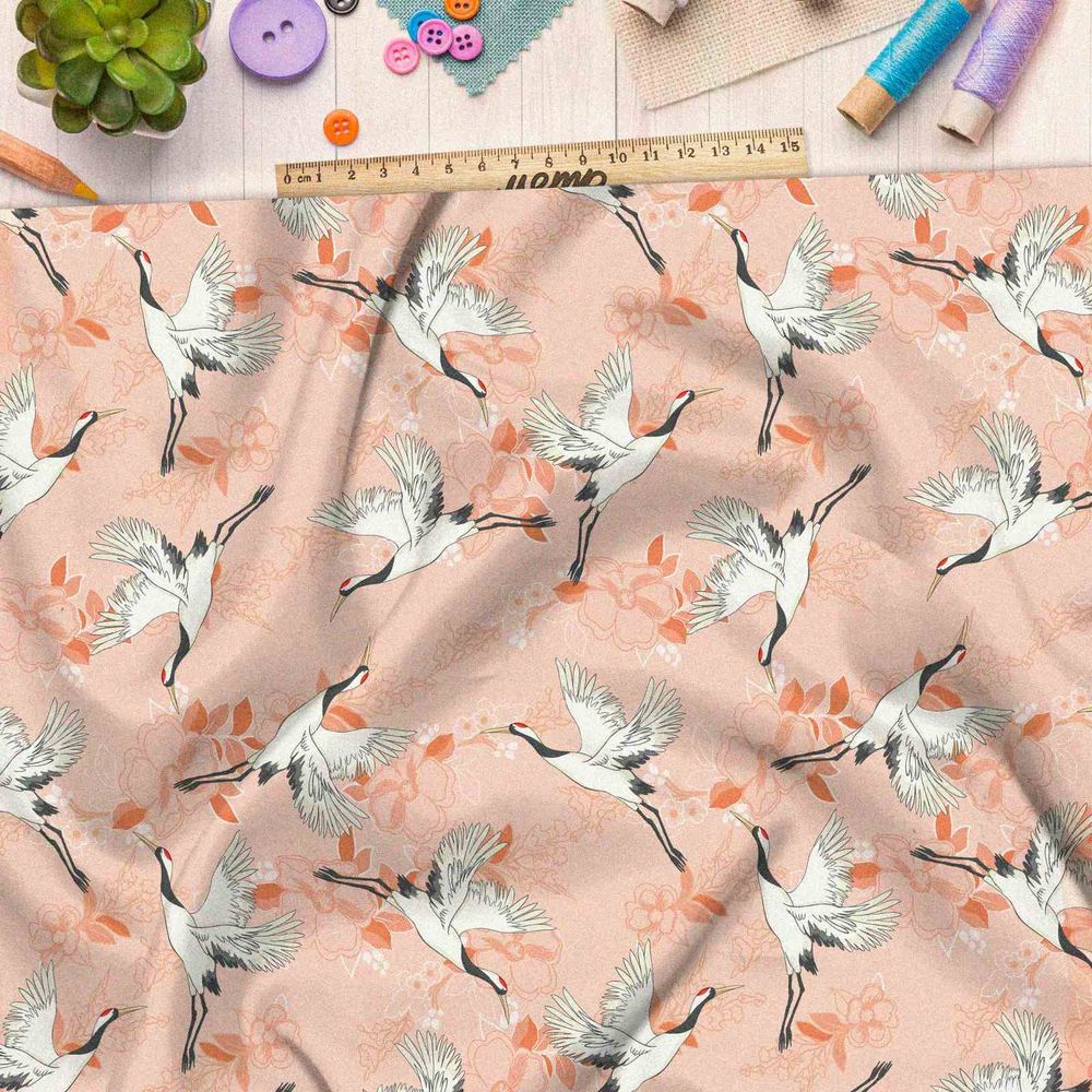 Ткань саржа японский журавль