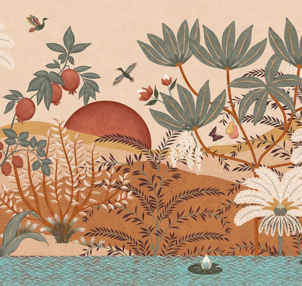 Пейзаж 2 Гранатовый оазис панно