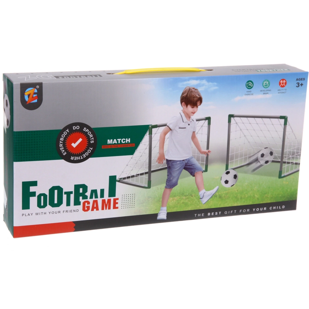 Набор тренировочный для футбола ZG270-229: ворота 47*36,5*36,5 см 2 шт., мяч 10 см, насос