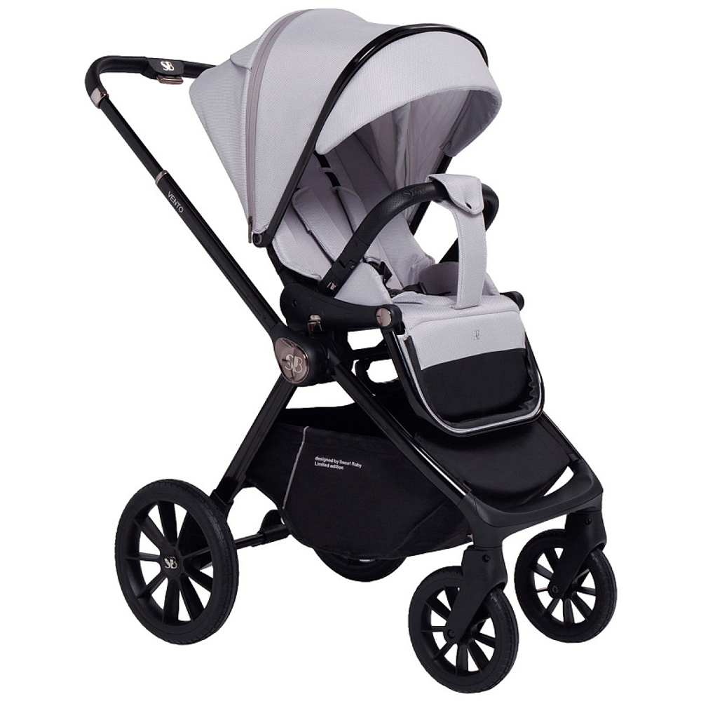 Детская коляска Sweet Baby Vento Black 3 в 1 Grey
