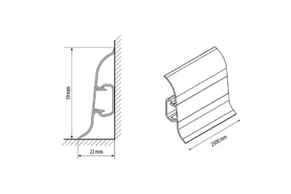 Плинтус ПВХ Cezar матовый с мягким краем 088