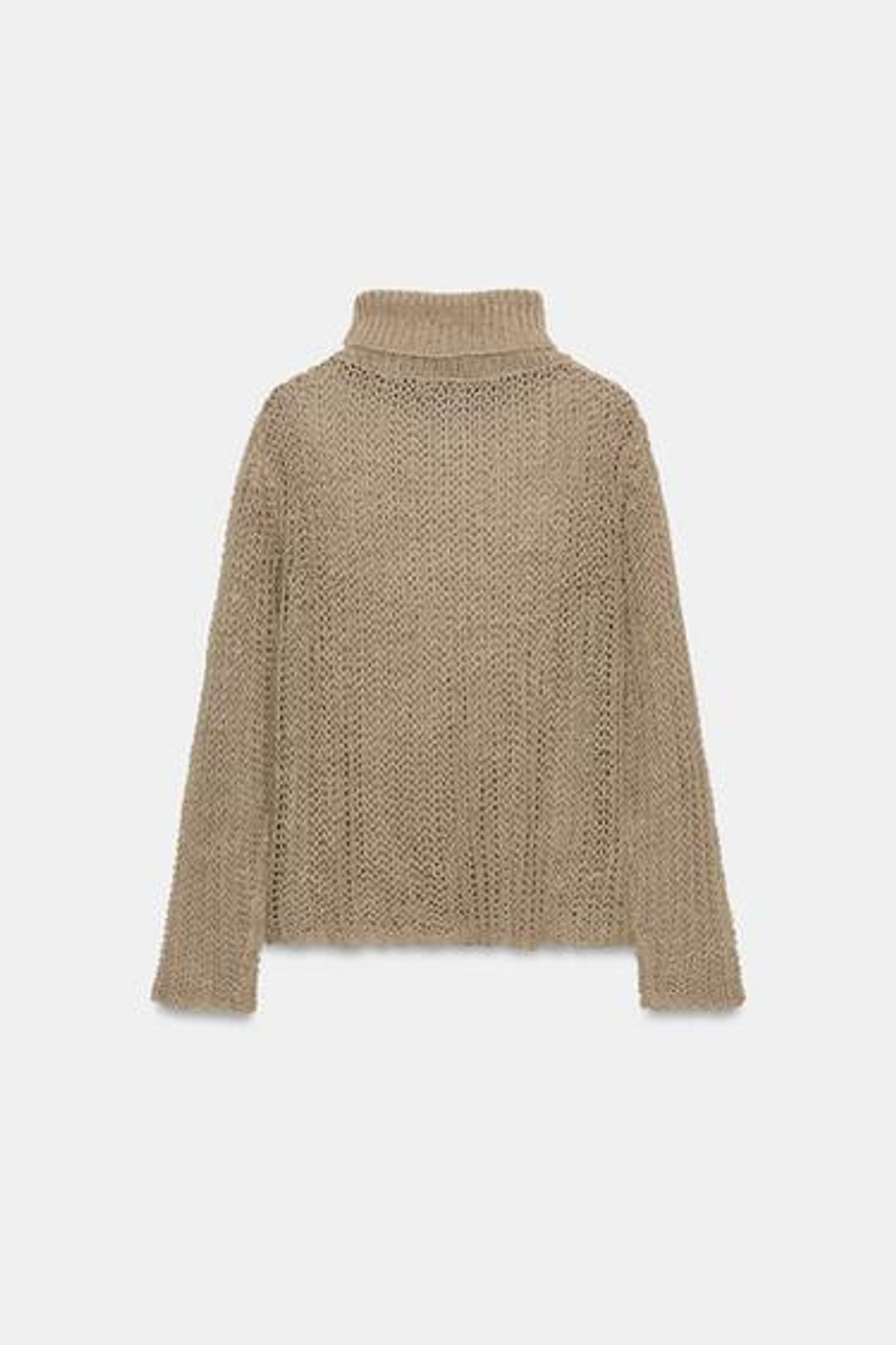 ZARA АЖУРНЫЙ СВИТЕР ИЗ 100% ЛЬНА, ЦВЕТ ПРЯЖИ