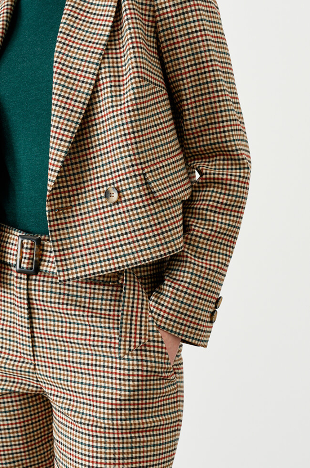 1810 Жакет женский (зеленая клетка)