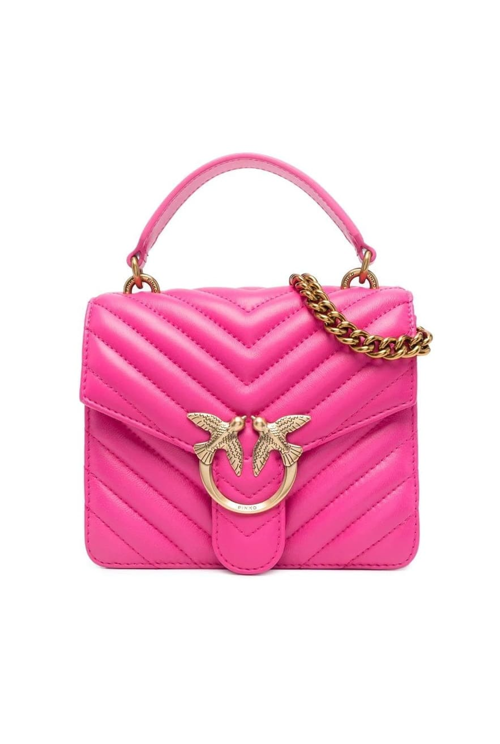 MINI LOVE BAG TOP HANDLE CHEVRON – fuchsia