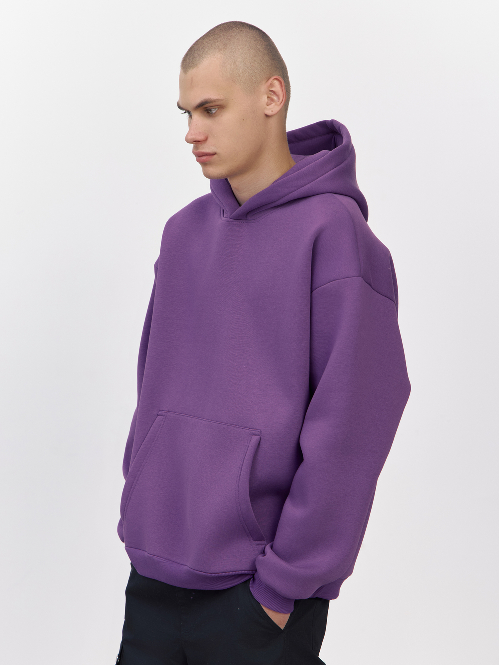 Худи с начесом (темно-фиолетовый)