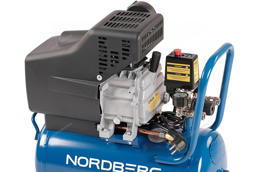 NORDBERG (NCE25/241) Компрессор поршневой, 220 В, ресивер 24 л, 240 л/мин