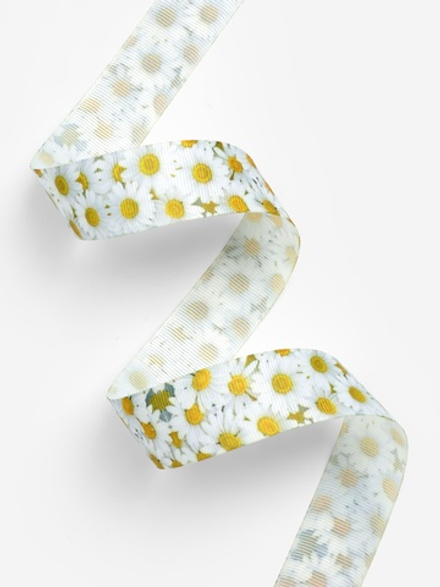 Лента репсовая 25мм, ромашки АУ 2313667