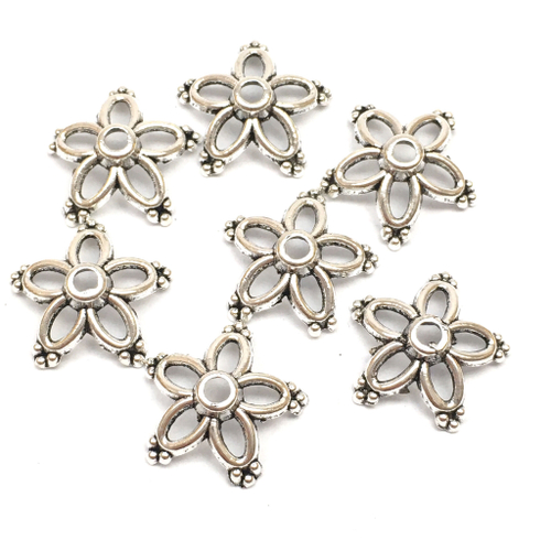 Шапочки для бусин 12х4 мм (10 шт), под серебро