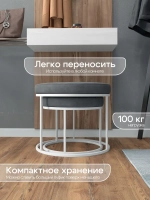 Комплект круглых банкеток - БСЕР - серое на белом