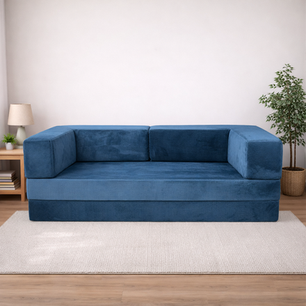 Диван бескаркасный синий