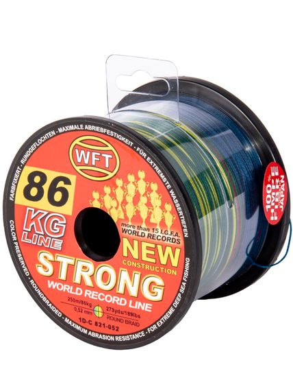 Леска плетёная WFT KG STRONG Multicolor 250 м, 0,52 мм