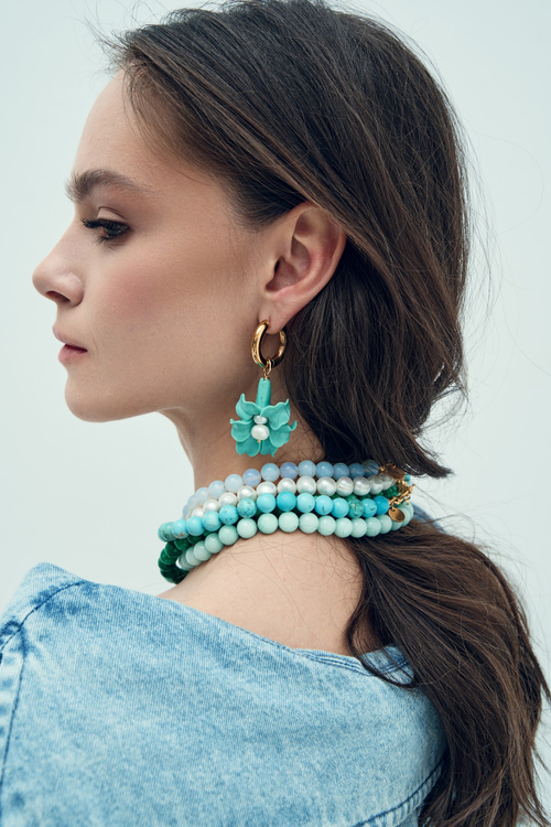 Колье Ocean из бусин камня