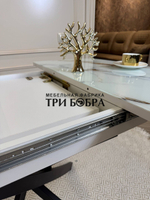 Кухонный раздвижной стол "Танго", белый мрамор