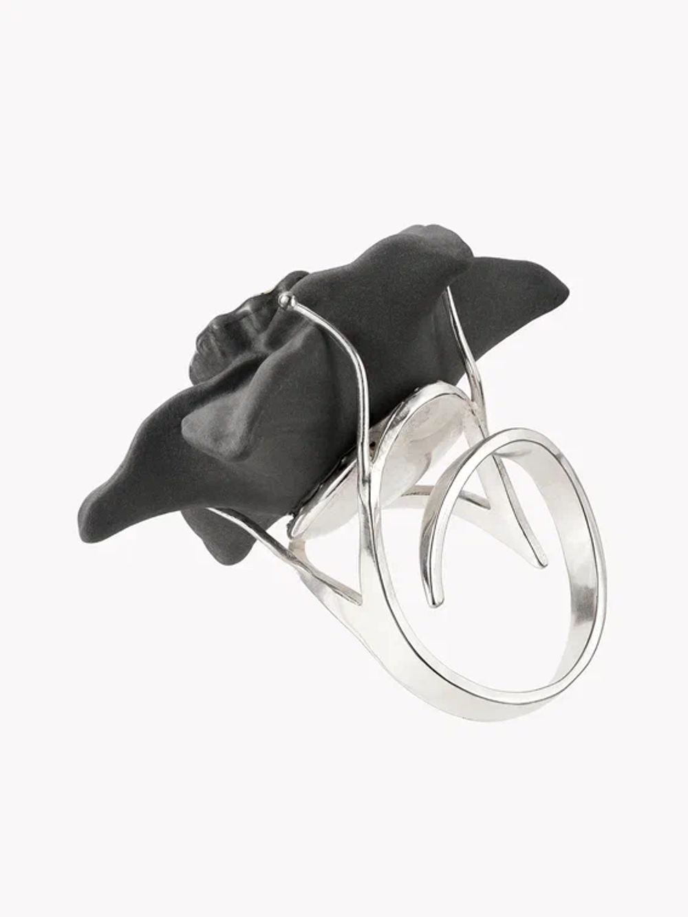 Кольцо Нарцисс XL, серый фарфор