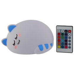 Ночник - светильник светодиодный ЭРА NLED-415-2W-BU аккумуляторный мягкий силиконовый белый с синим | Ночники