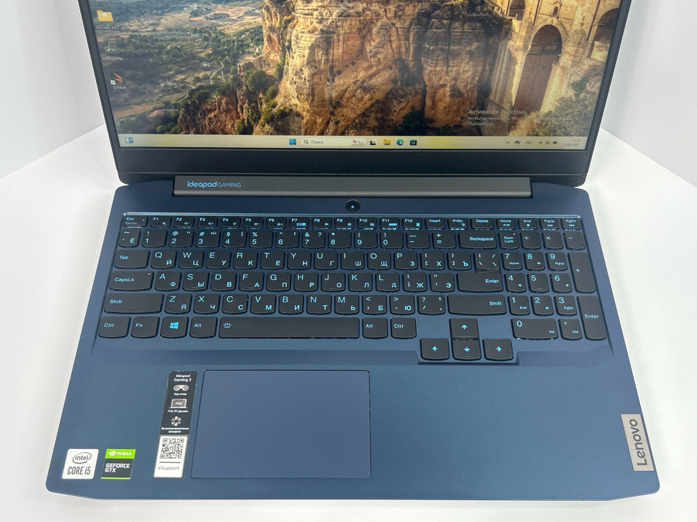 Ноутбук Lenovo IdeaPad Gaming 3 15IMH05 (81Y40096RK) 15.6"/Intel Core i7 10750H/RAM 8GB/SSD 512GB/NVIDIA GeForce GTX 1650 4G/1920*1080/IPS/Windows 11/Подсветка кл-ры: LED/Синий. Состояние: B1
