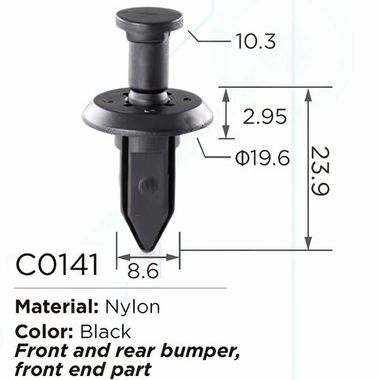 Клипса для крепления внутренней обшивки а/м GM пластиковая (100шт/уп.) Forsage клипса C0141( GM )