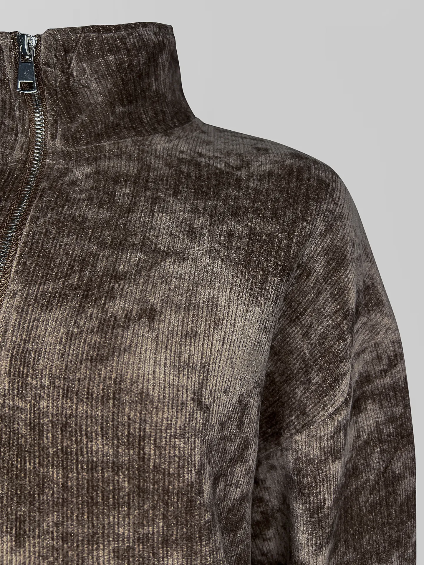 Спортивный костюм Yan Fashion 8083 вельветовый из кофты-полузамок и широкий брюк