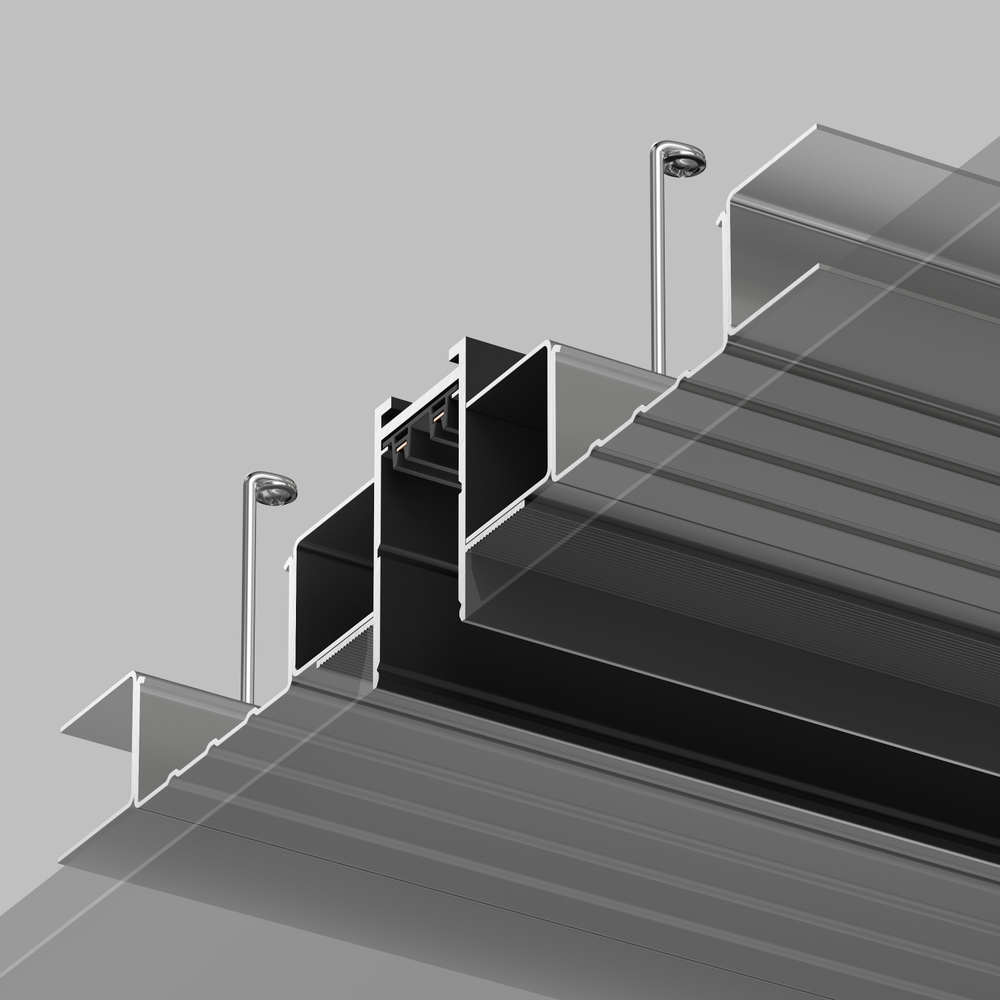TR2012-BK Встраиваемый шинопровод SMART 2м под ГКЛ, черный