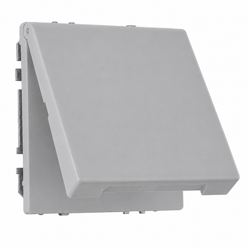 Розетка IP44 крышкой, 16А 250В пружинные зажимы c/з LIREGUS MODERN IKL16-208-01.M/GC31 светло-серый матовый