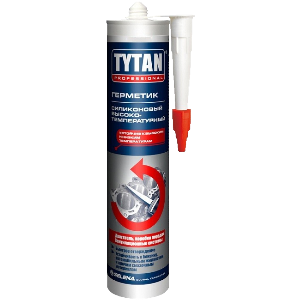 Герметик Tytan Professional (Титан Профессионал) силиконовый высокотемпературный красный, 310 мл